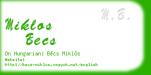 miklos becs business card