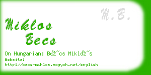 miklos becs business card